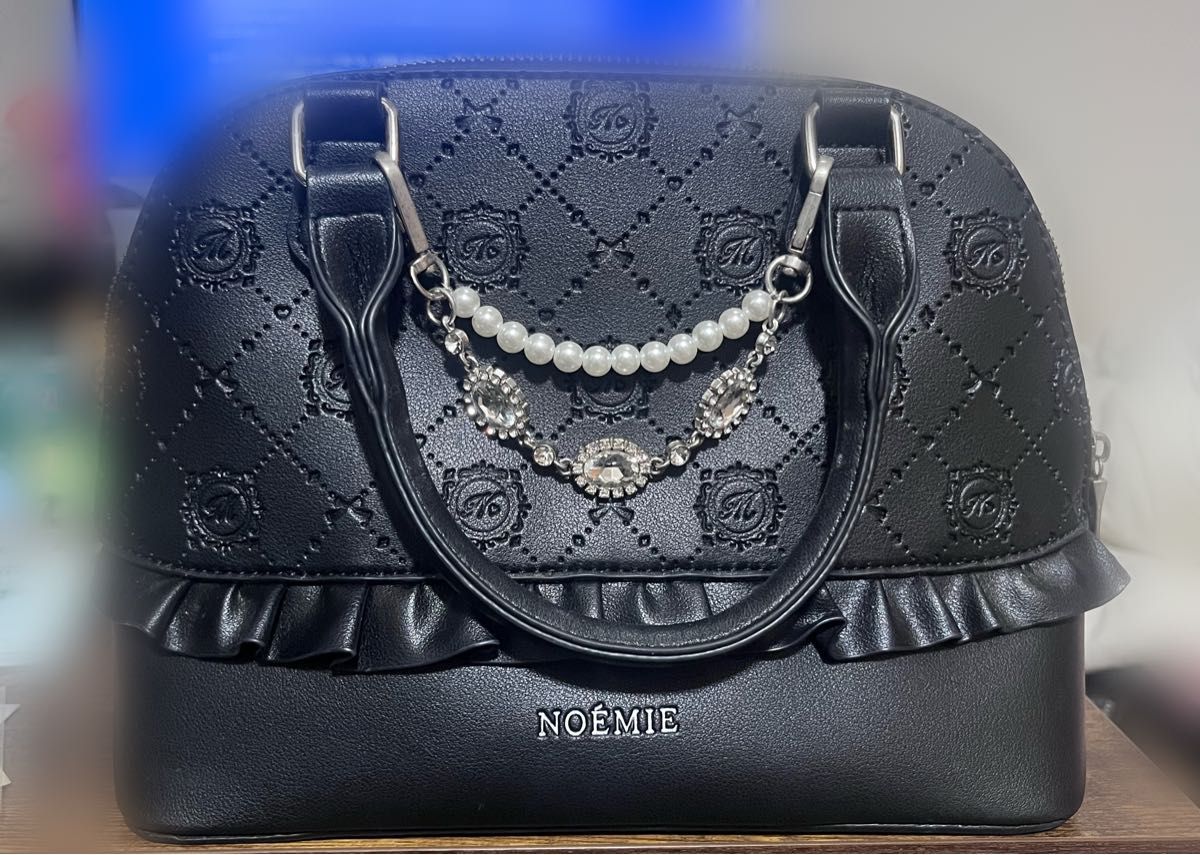 NOEMIE NOEMIE NOEMIE monogram frill view parl 2way手提包黑色