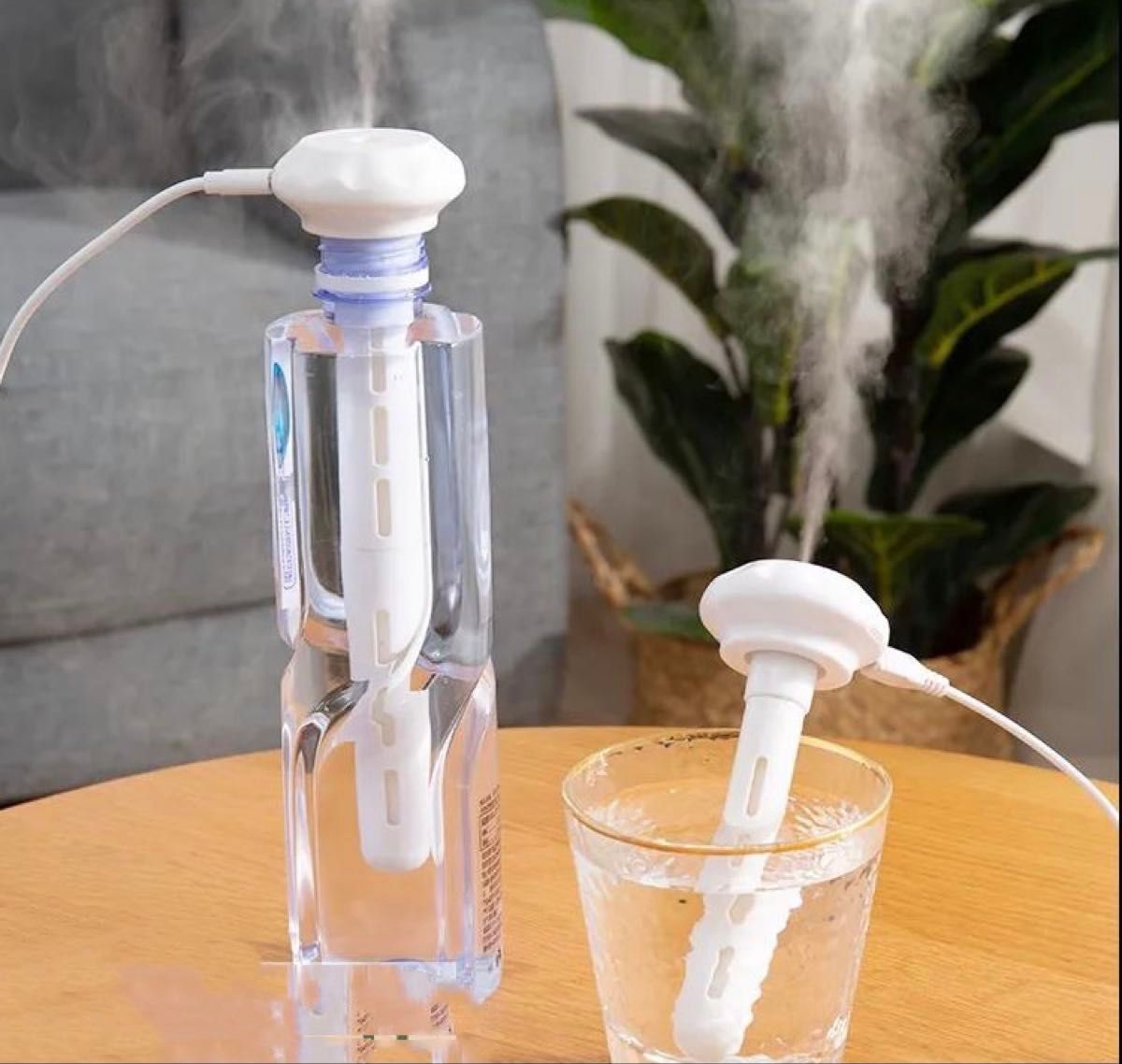 USB供电式 PET瓶加湿器 棒状型 超声波式 白色 加湿器 超声波式