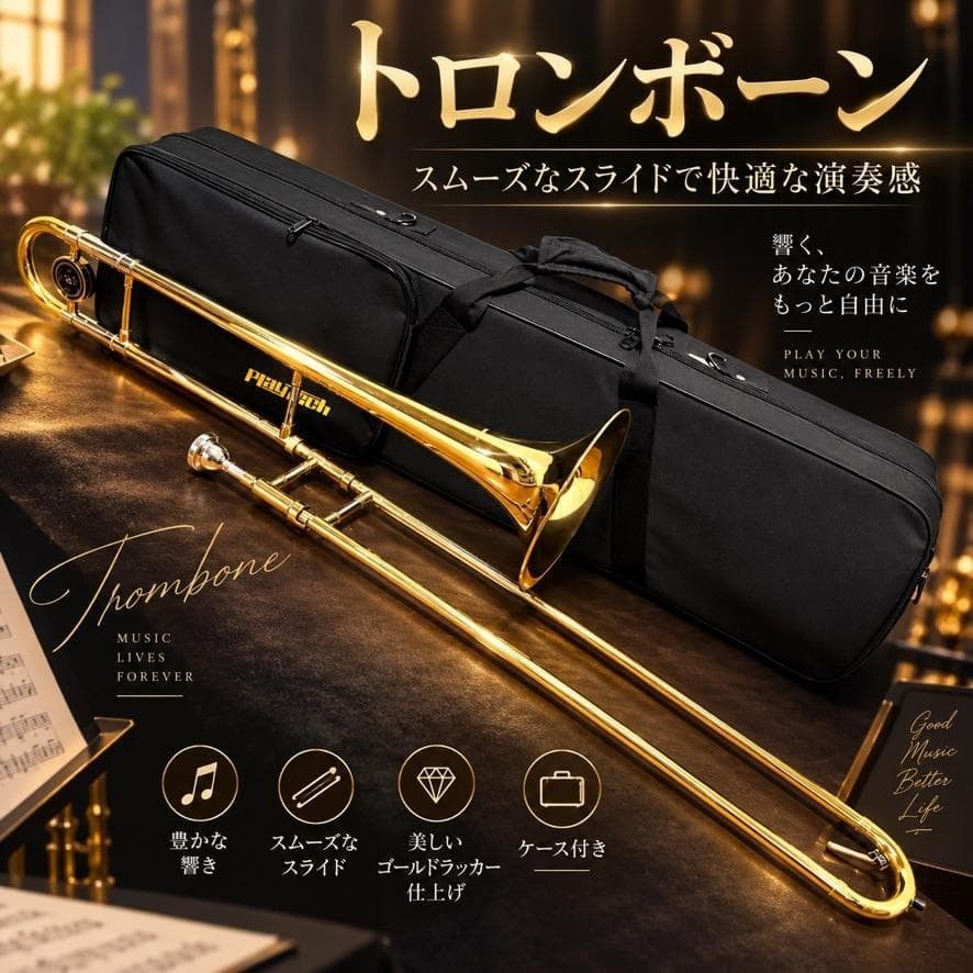 PLAYTECH 特纳号长号 带琴盒与号嘴