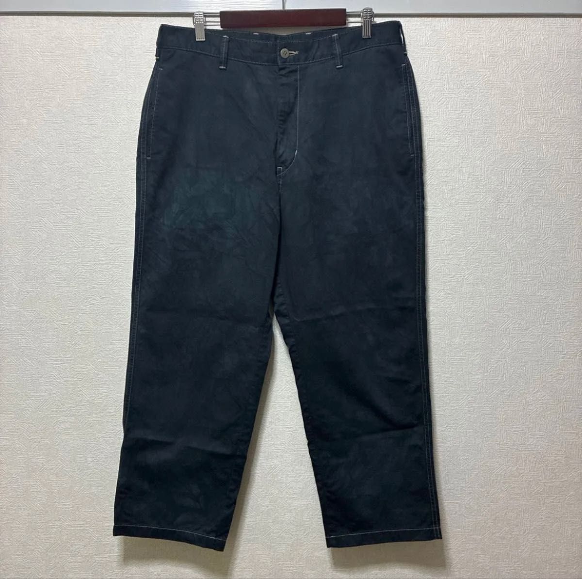 优衣库 UNIQLO 常规款斜纹棉布裤 W88 深蓝色染色 海军蓝