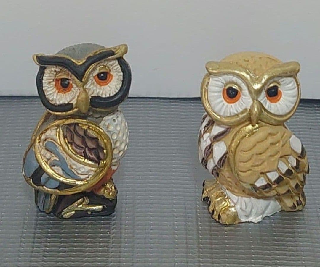 Owl Figurines 9-Piece Set Miniature