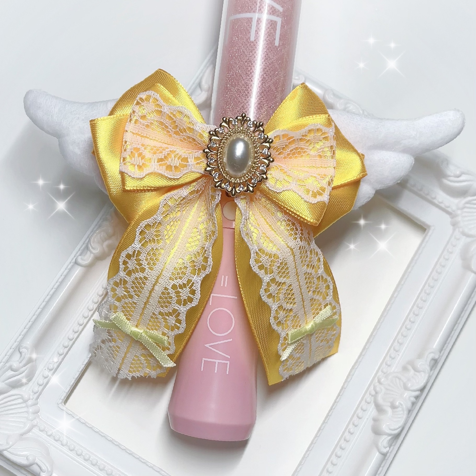 🌸再贩金布雷丝带笔灯丝带推色黄色天使羽