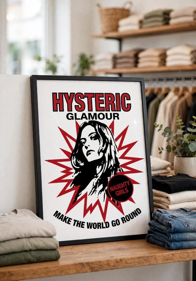 HYSTERIC GLAMOUR Art Poster Framed NAUGHTY GIR