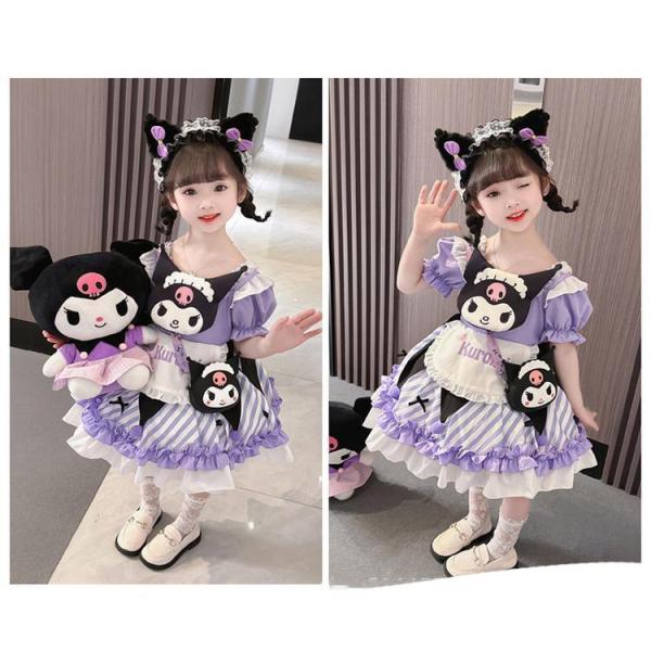 克罗米风小可爱 儿童连衣裙 短袖 cosplay服装 变装 可爱 儿童 姬样服饰 女孩 薄纱连衣裙 动漫 紫色 可爱 服装