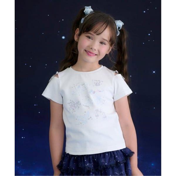 mezzo piano / メゾピアノ 蓄光プリント 星座 半袖Tシャツ【接触冷感】