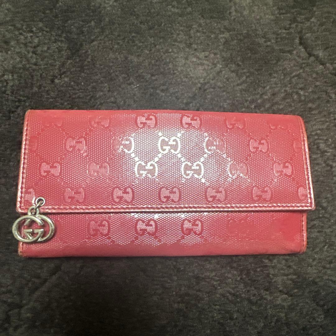 古驰 美品长款钱包 粉色系 GG图案