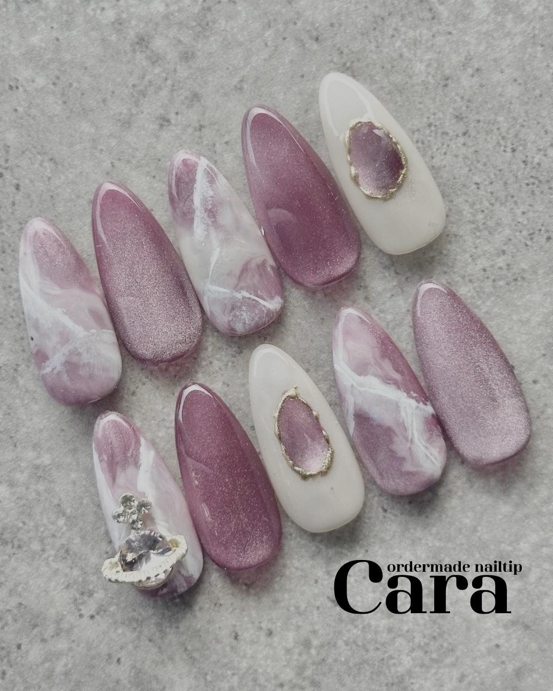 《Free 1 type of measuring chip》Marble magnet Natural stone Marble Pink Magnet Churu Churu Turin Saturn Depth Gem Motif Sparkle Adult Cute Size Order