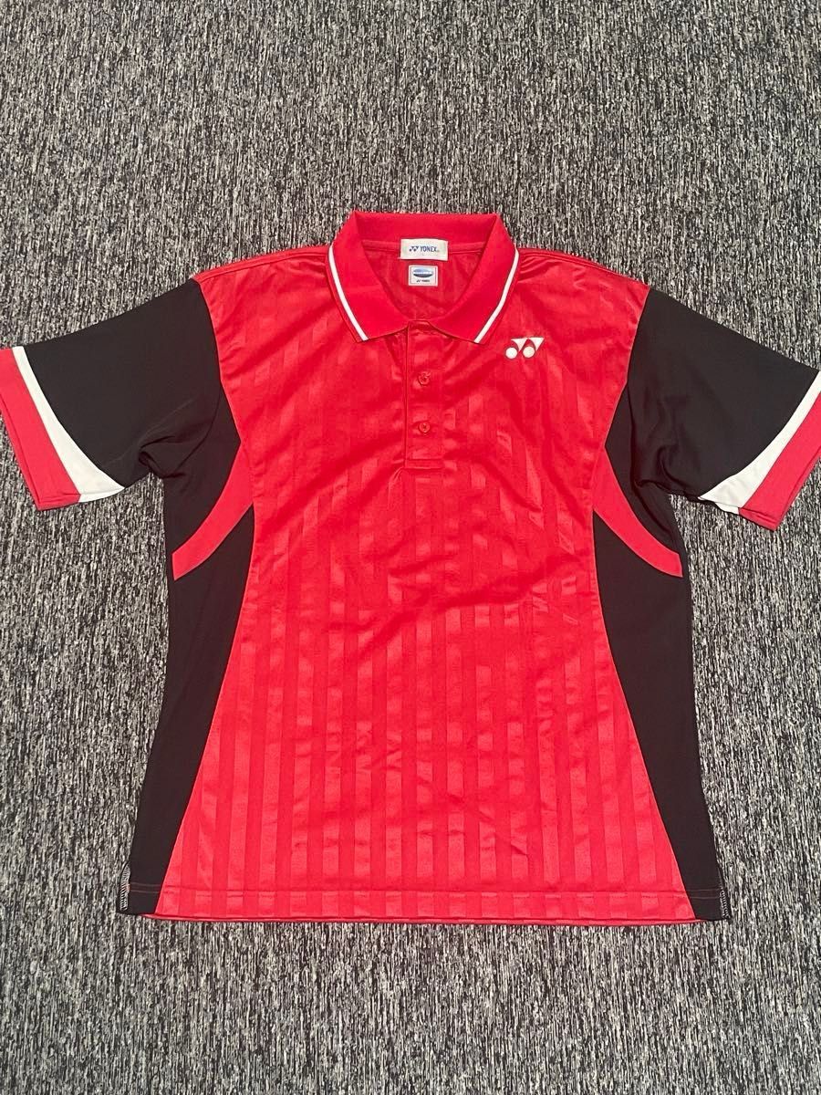 YONEX YONEX游戏衬衫polo衫红色黑色短袖