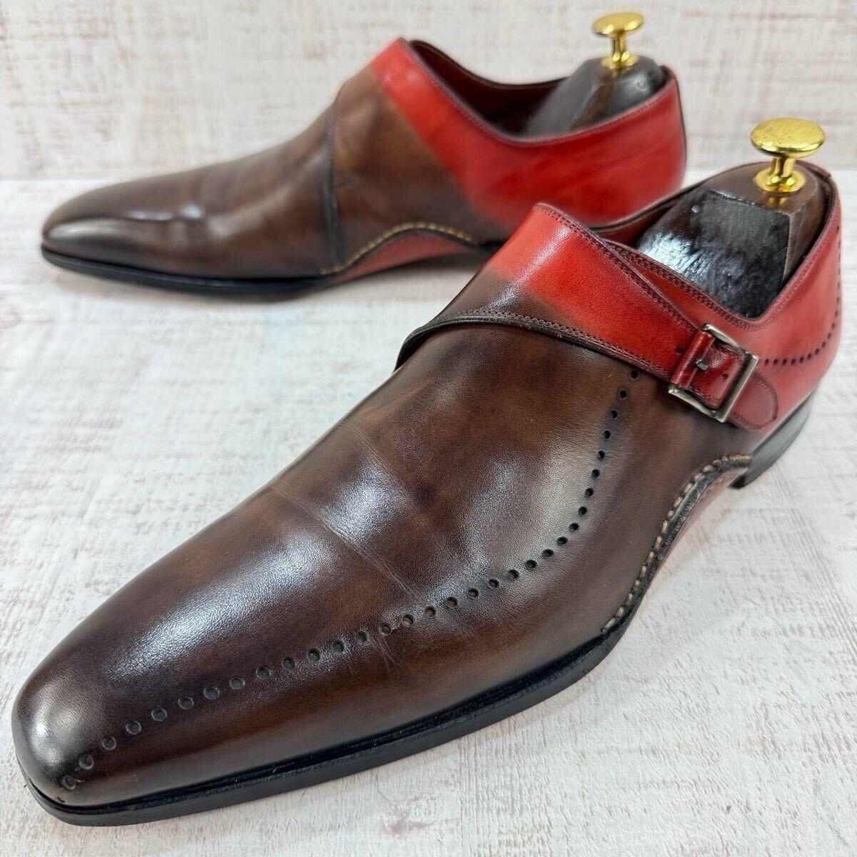 MAGNANNI Magnanni 19562 单扣鞋 41 26.0cm 男士棕色红色巴廷鞋