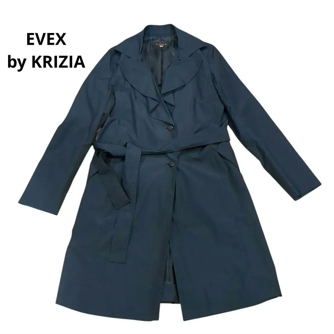 EVEX by KRIZIA 海军蓝风衣 42码 宽松款 带腰带