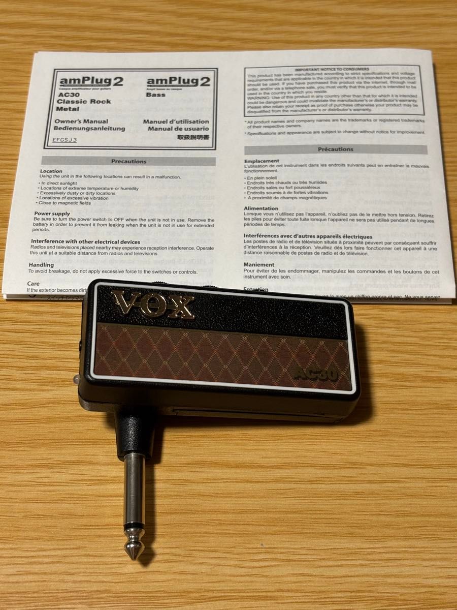【已确认可用】VOX amPlug2 便携式耳机放大器,适用于电吉他 AC30 型号