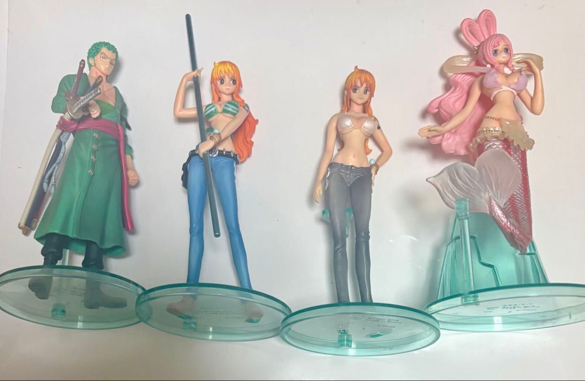 One Piece Figure 4-Piece Set: Zoro, Nami, Shirahoshi Hime - Super One Piece Styling Swimsuit