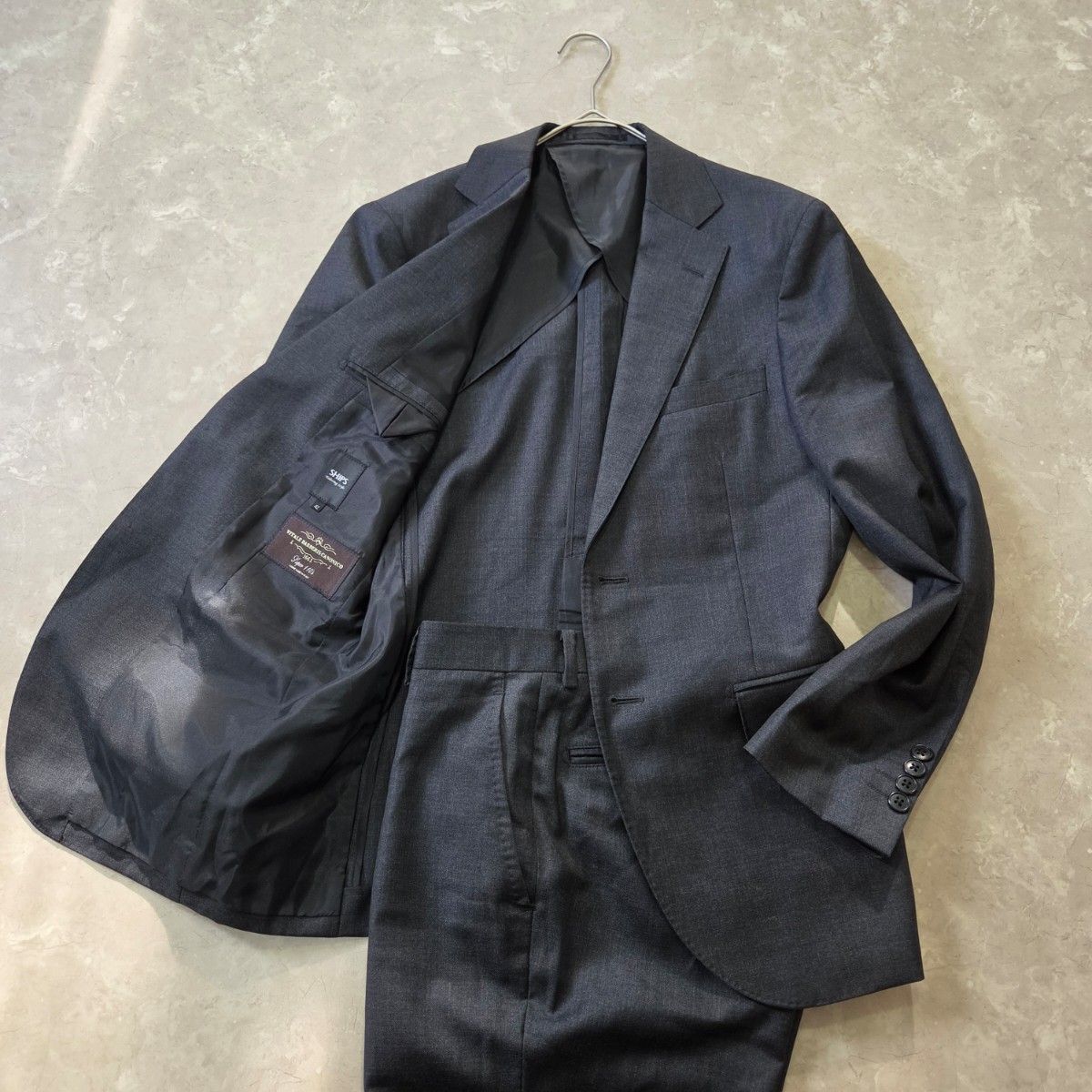 【极美品】SHIPS × CANONICO super 110 'S charcal S ship CANONICO意大利布料高级婚礼