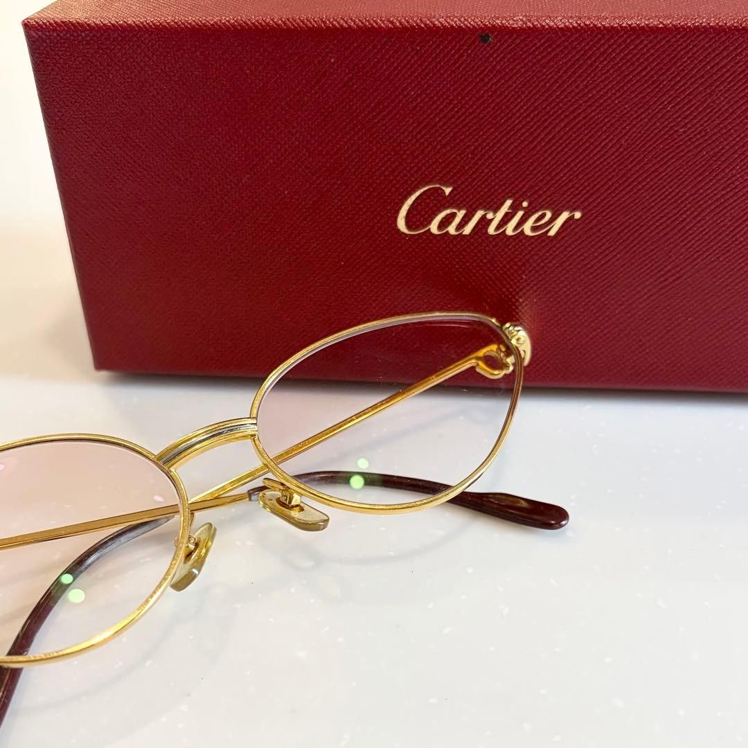 希少 フランス製 トリニティ ヴィンテージ Cartier カルティエ アイウェア メガネ ゴールド 眼鏡 ケース付き