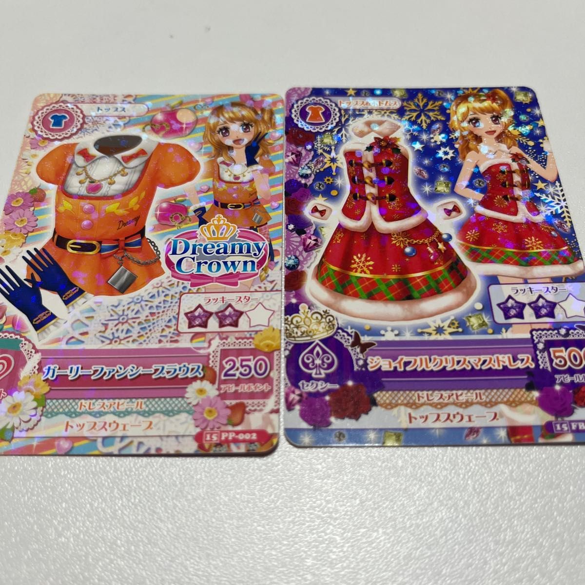 Aikatsu Card: Girly Fancy Blouse & Joyful Christmas Dress, 2-Piece Set