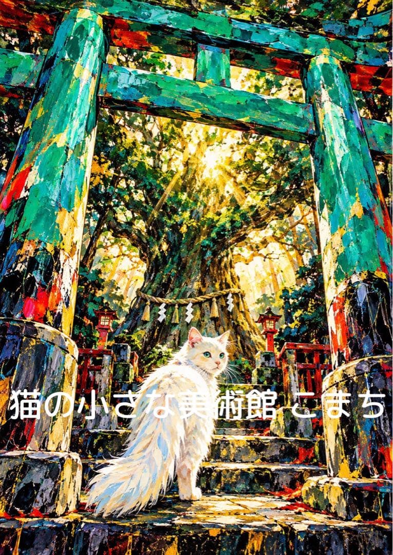 开运艺术〈独一无二之作〉御神木的白猫与碧色鸟居·综合开运
