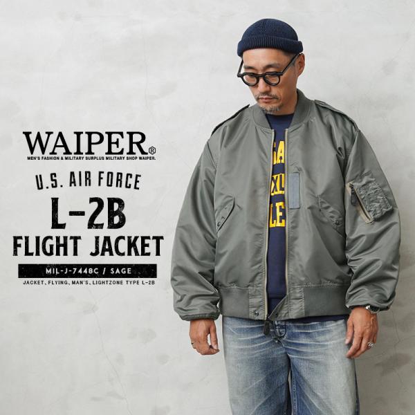 WAIPER.inc 雨刷墨水 美军 最早期型号 L-2B 飞行夹克 MIL-J-7448C款 式样 SAGE 军用夹克【WP07】【不适用优惠券】【R】