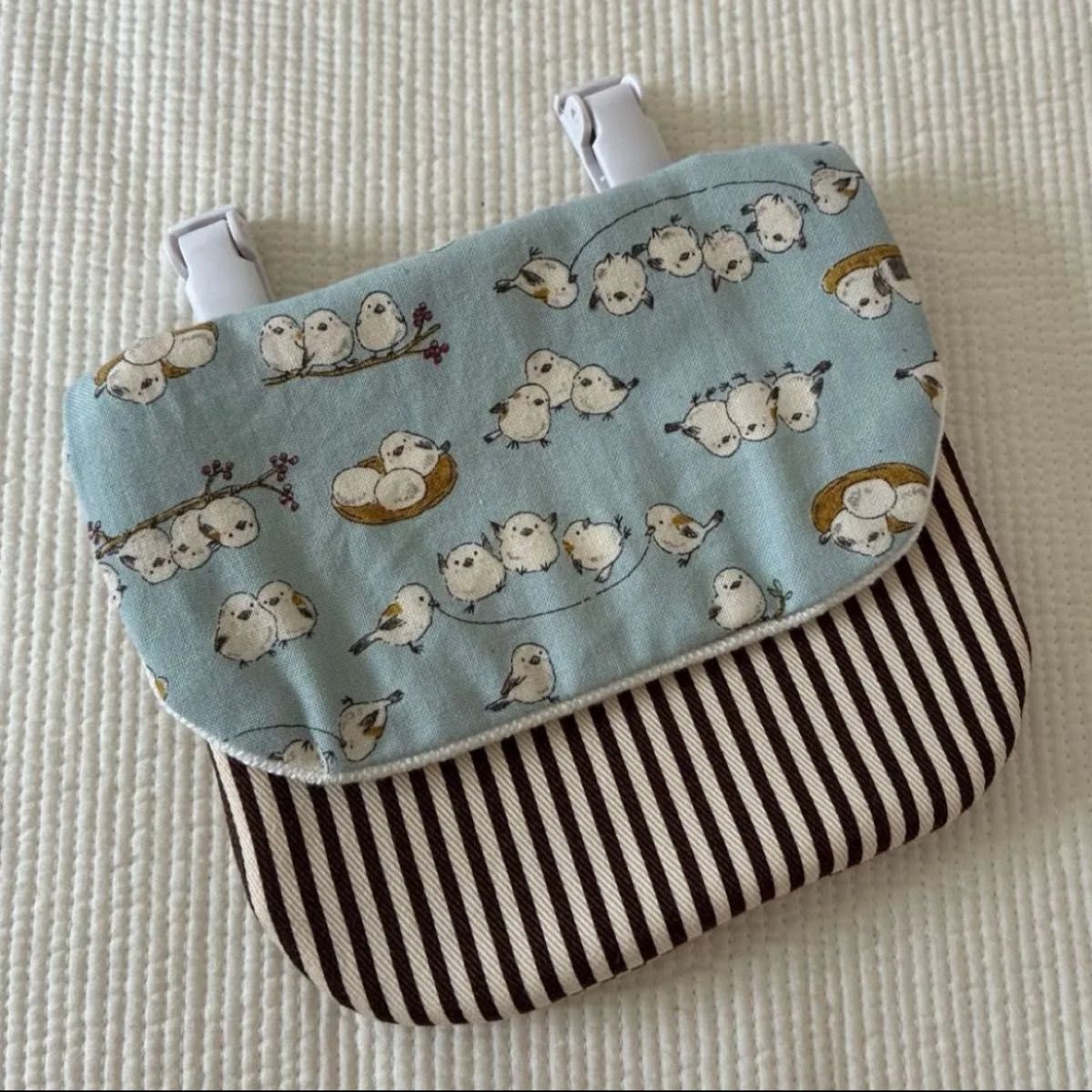 Portable Pocket ☆ Shimaenaga (Long-tailed Tit), Onigiri, Brown Stripe ☆ Girls