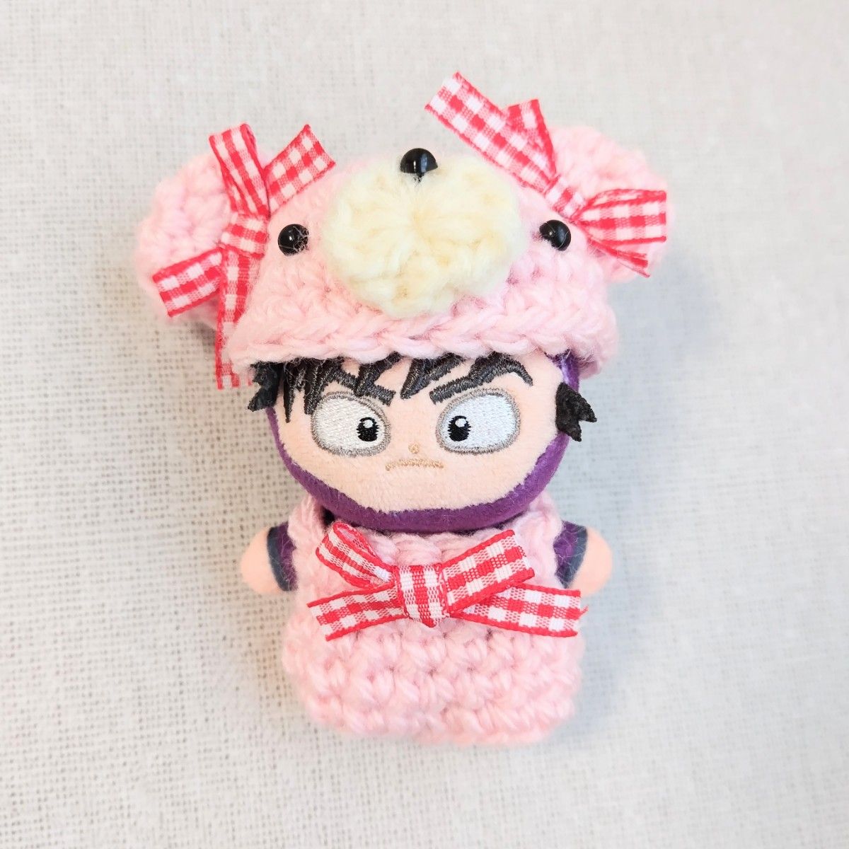 圆耳 帽子 背带裤 粉色 8cm 软萌玩偶 忍者乱太郎 玩偶服装