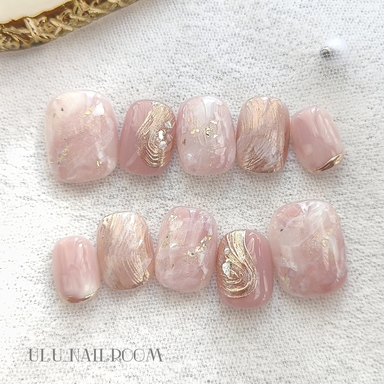 【Memory Foam | Light Pink | Natural Stone Nail Tips | Memory Foam Nail Tips for Coming-of-Age Ceremony, Pre-Wedding Shoots, Weddings, and Everyday Wear。