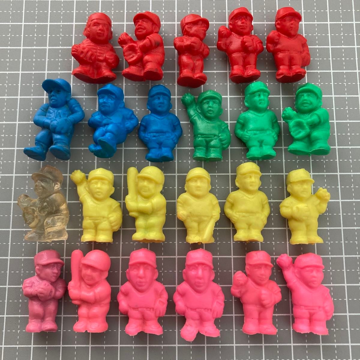 Professional Baseball Player Eraser Set - Bulk Sale, Rubber Eraser Figures, Character Erasers, Baseball Goods, Showa Retro