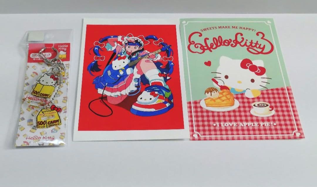 Sanrio Hello Kitty Exhibition Acrylic Figure and Two Postcard Set