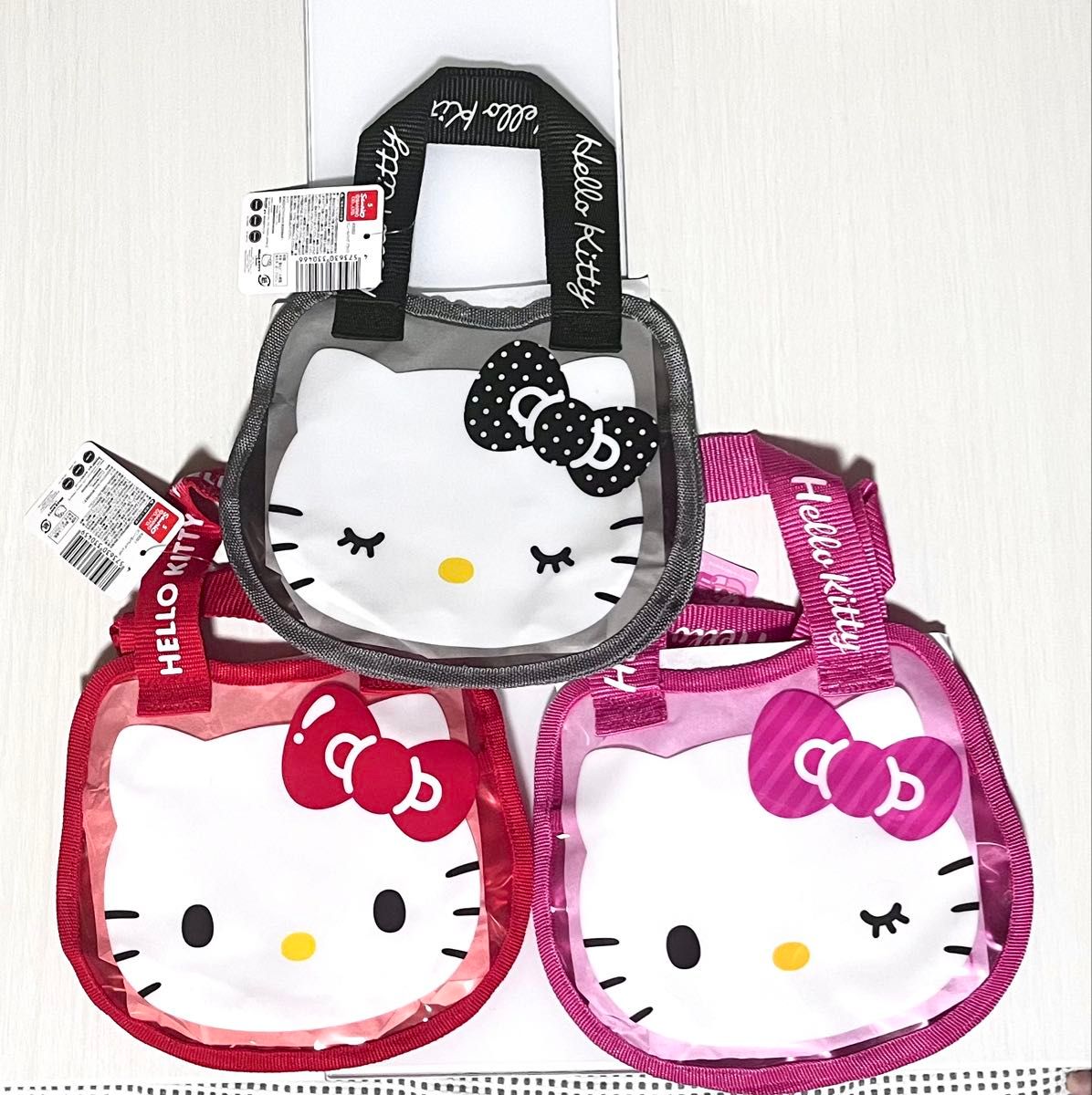 Hello kitty塑料袋3色套装三丽鸥透明包