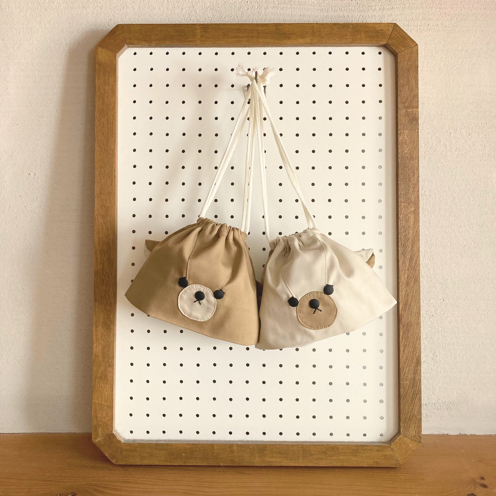 New小丸子巾着便当袋/入园/入学/入园入学/午餐包/供餐袋/供餐套装/熊/动物