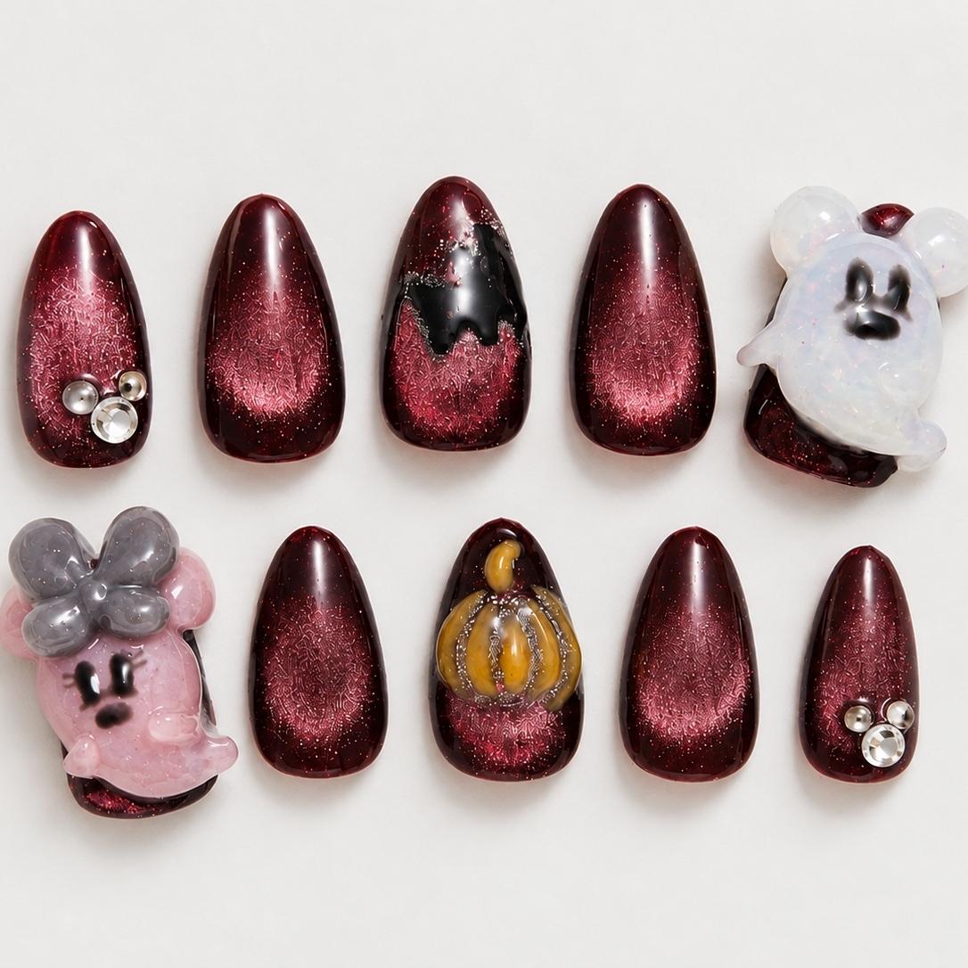 Halloween Nail Tips Magnetic Nails 3D Nail Character Nail Tips