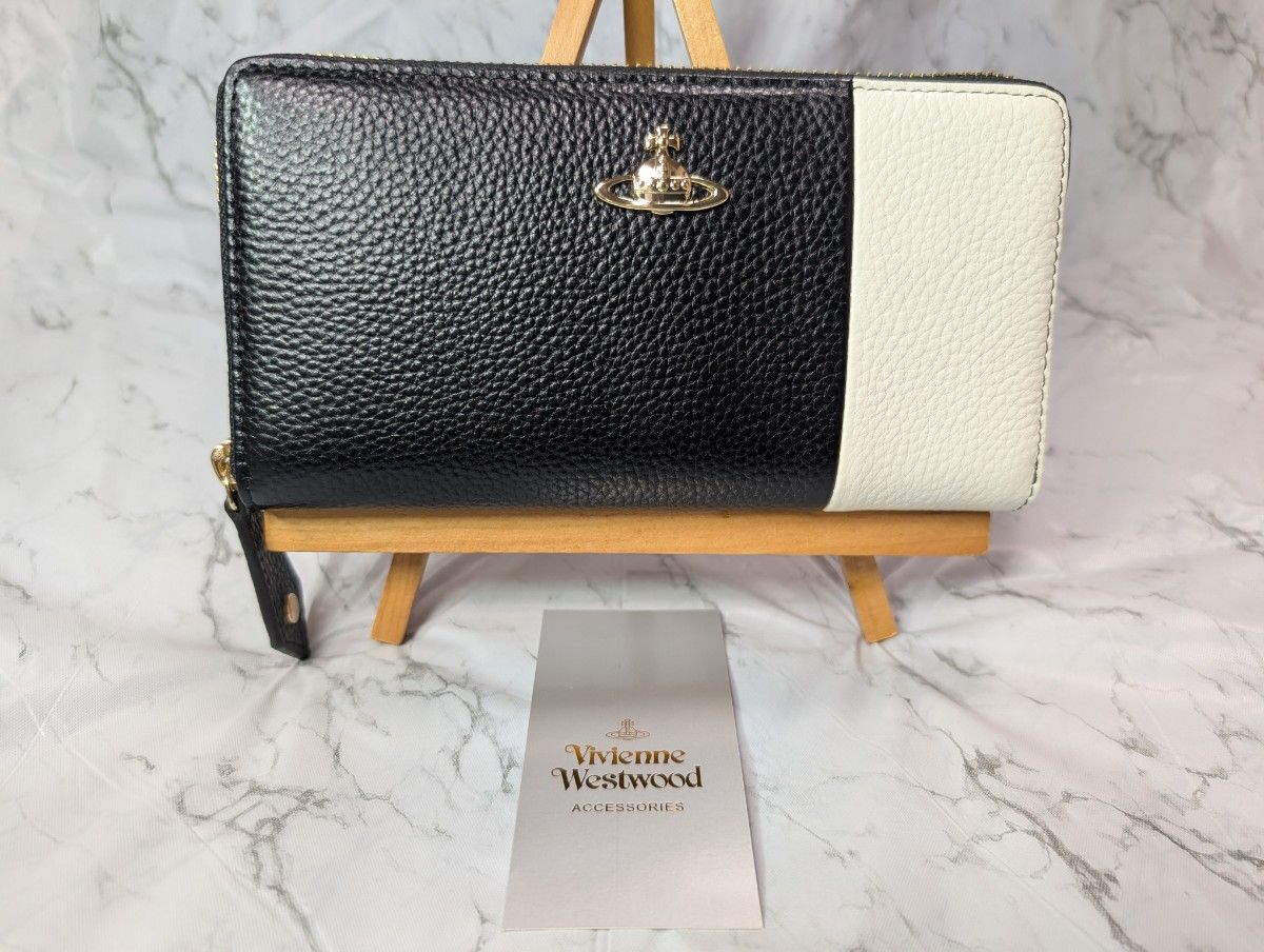 [New, Unused] Vivienne Westwood Long Wallet, Black and White, 955VW337