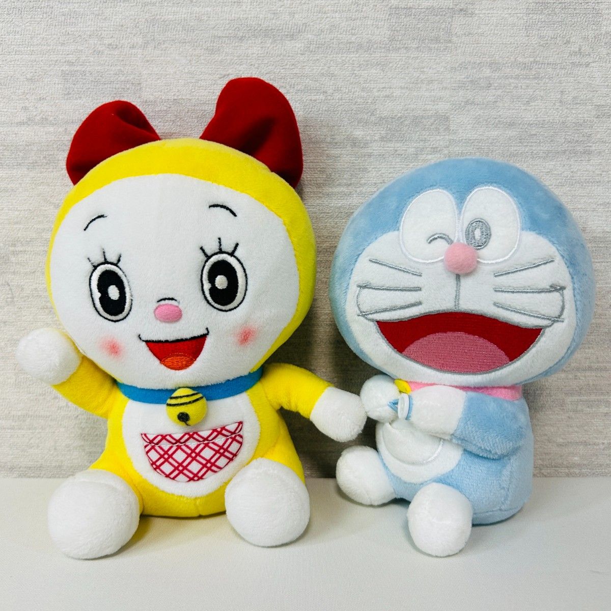 【美品】NTT 電報 ドラミちゃん + 抱きつきドラえもん ぬいぐるみ 2種