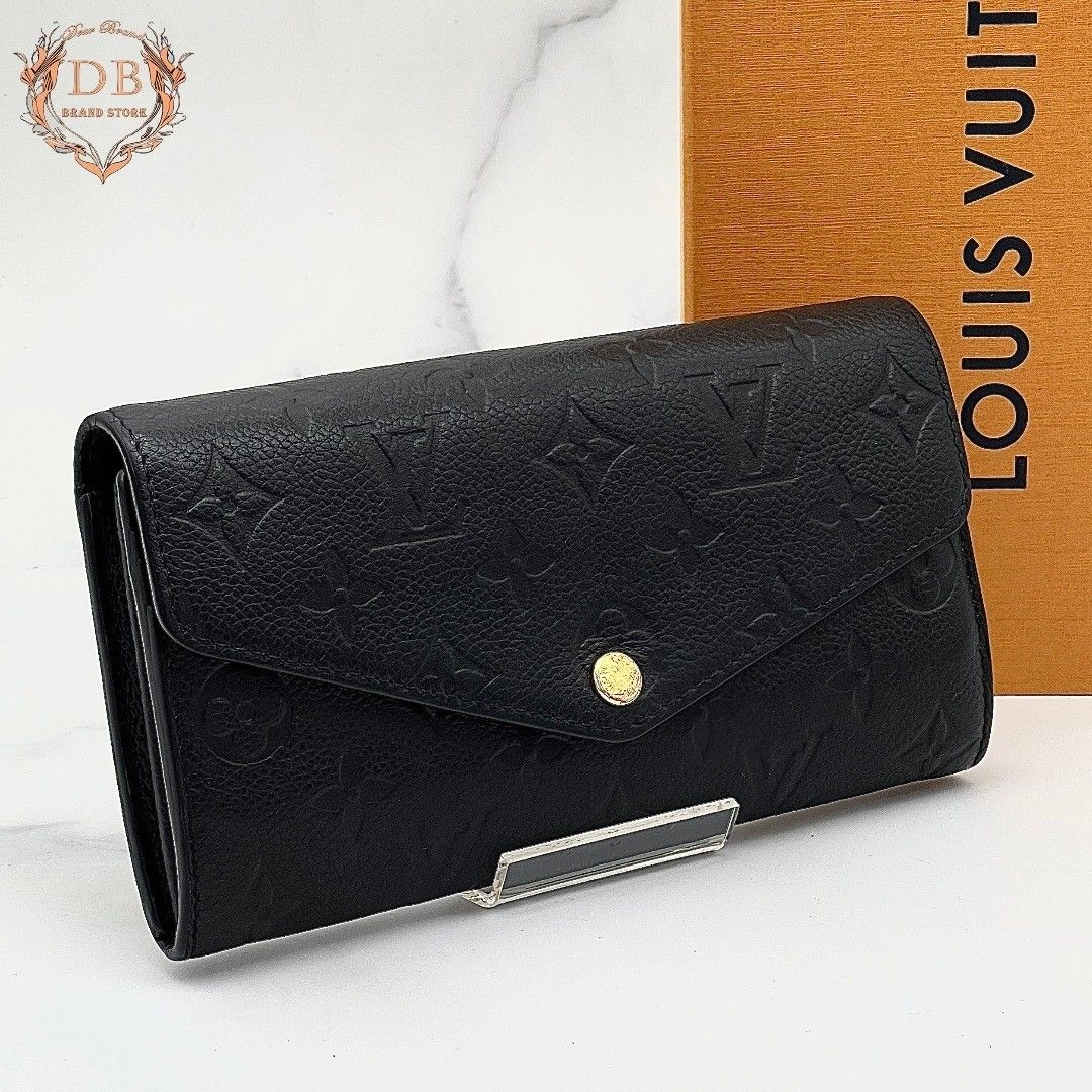 路易威登 新款 Portefeuille Sara Monogram Empreinte 黑色 金色 Louis Vuitton 女士钱包 黑色