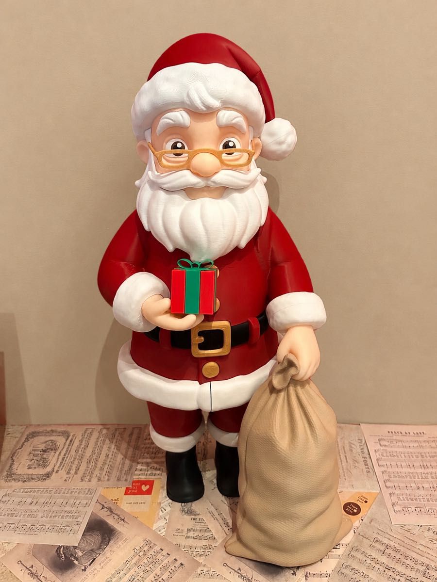 Santa Claus Figure Christmas Ornament Statue Gift Bag 30 cm