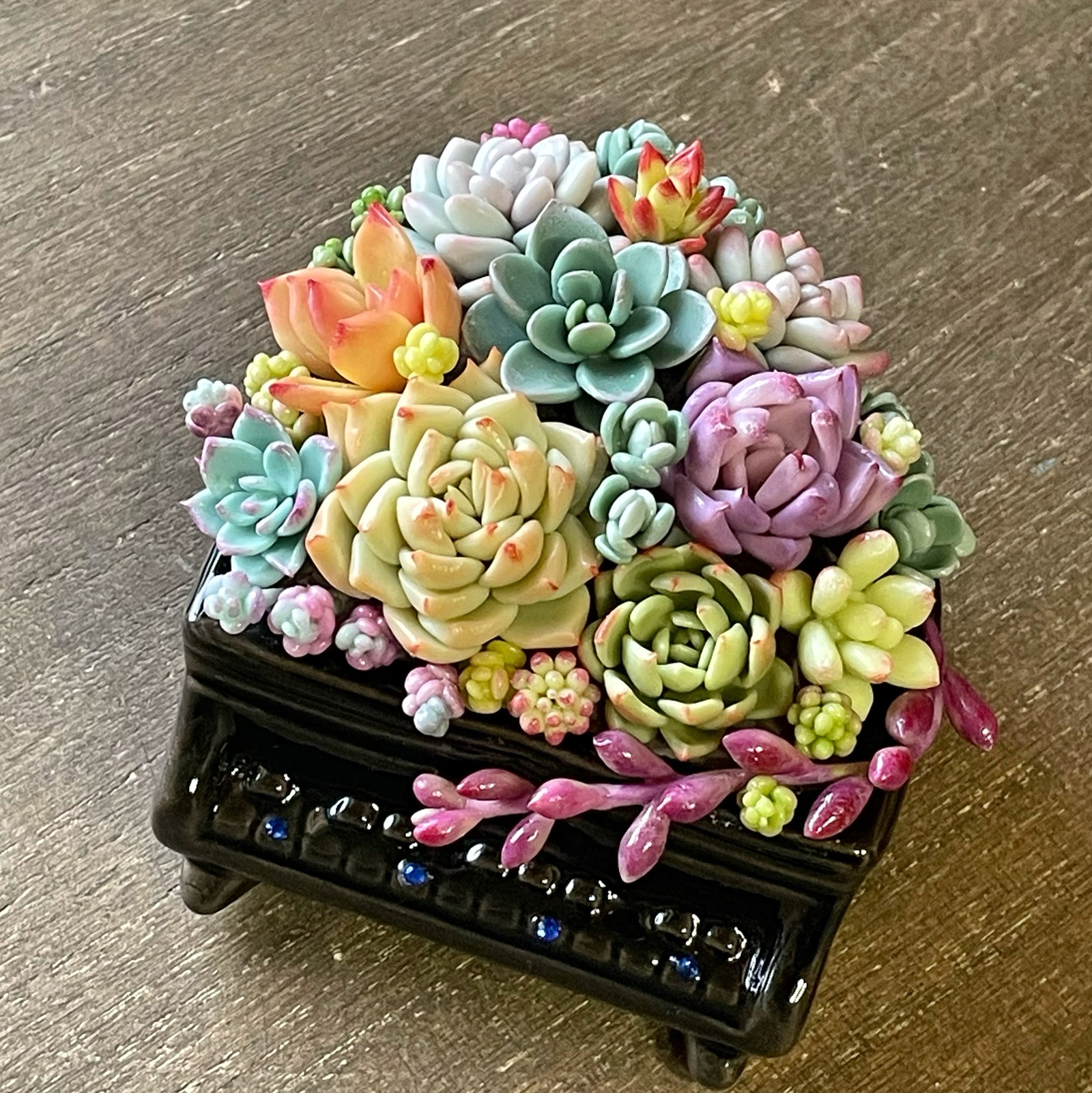 多肉♡钢琴编曲♡♪树脂粘土,多肉植物,绿色