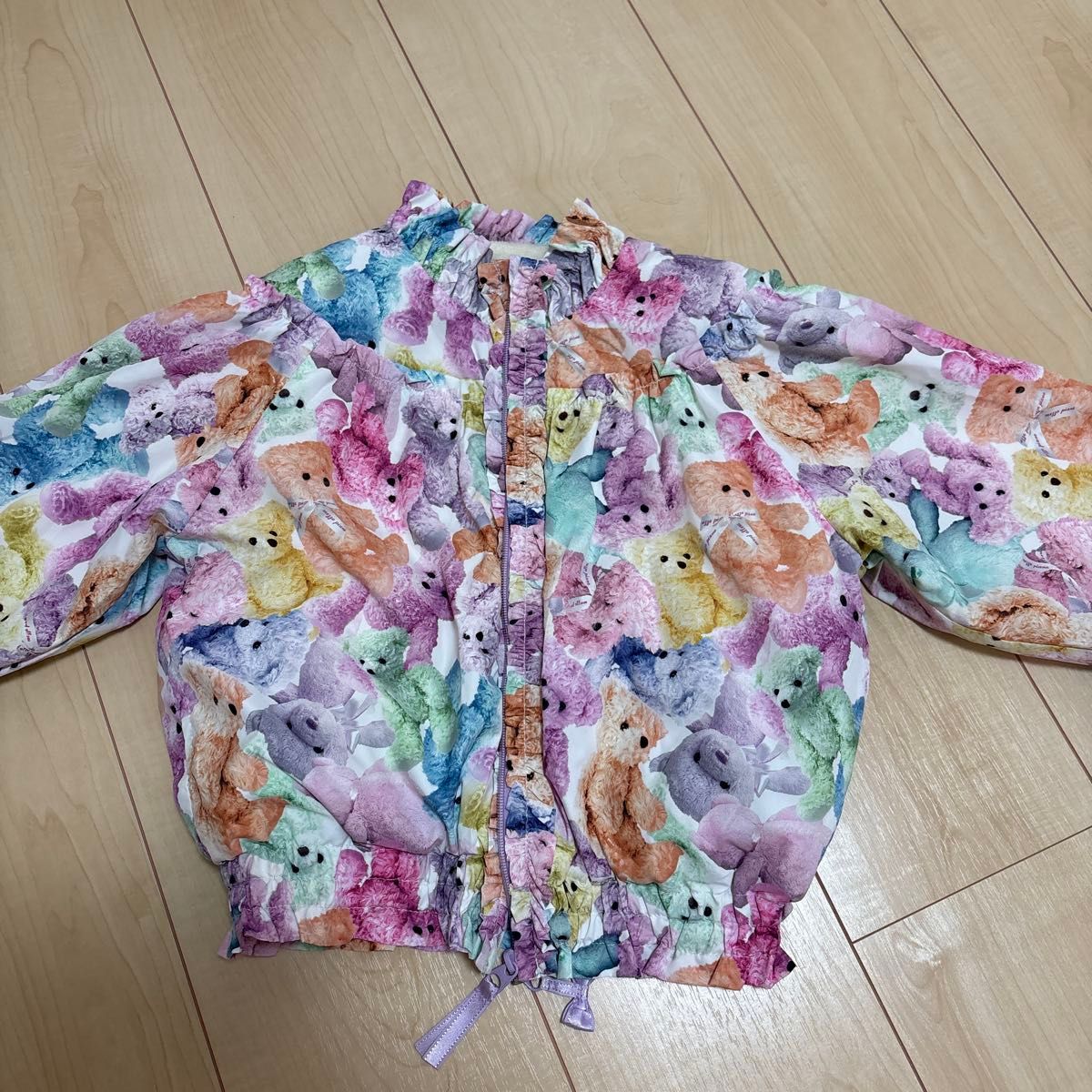 極美品　メゾピアノ　マルチカラー　くまちゃん　リバーシブル　ブルゾン　110