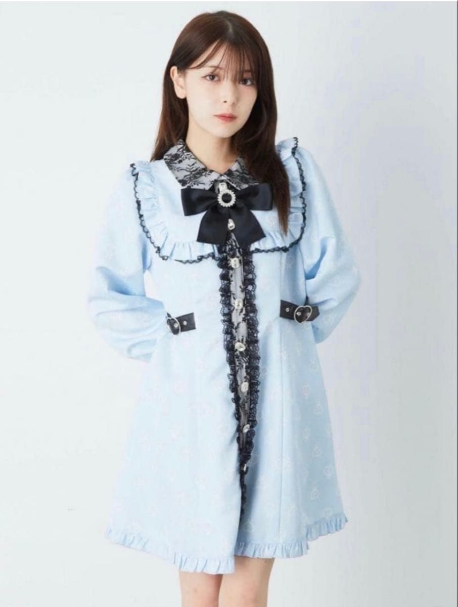 全新未使用 Ank Rouge 印花多莉连衣裙 蓝色