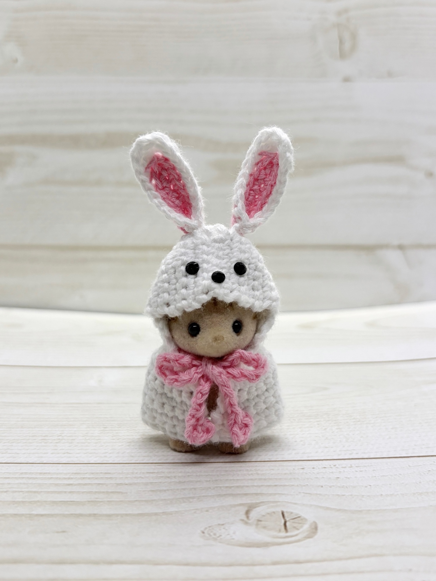 Sylvanian Babies 婴儿服装 换装 帽子 带帽斗篷 兔子 Sylvanian Families Rabbit 天蓝色 蓝色 粉色