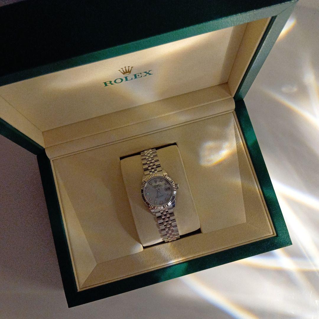 ROLEX Datejust 28 White Gold White Shell 10 Diamond