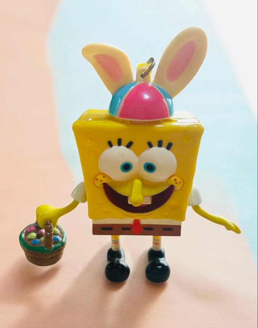 SpongeBob Bunny Ear Keychain Retro Rare Excellent Condition
