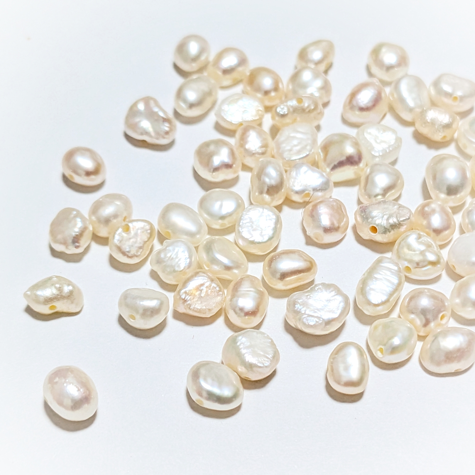 【颗粒销售】淡水珍珠巴洛克白色约4 × 5mm 10粒套装