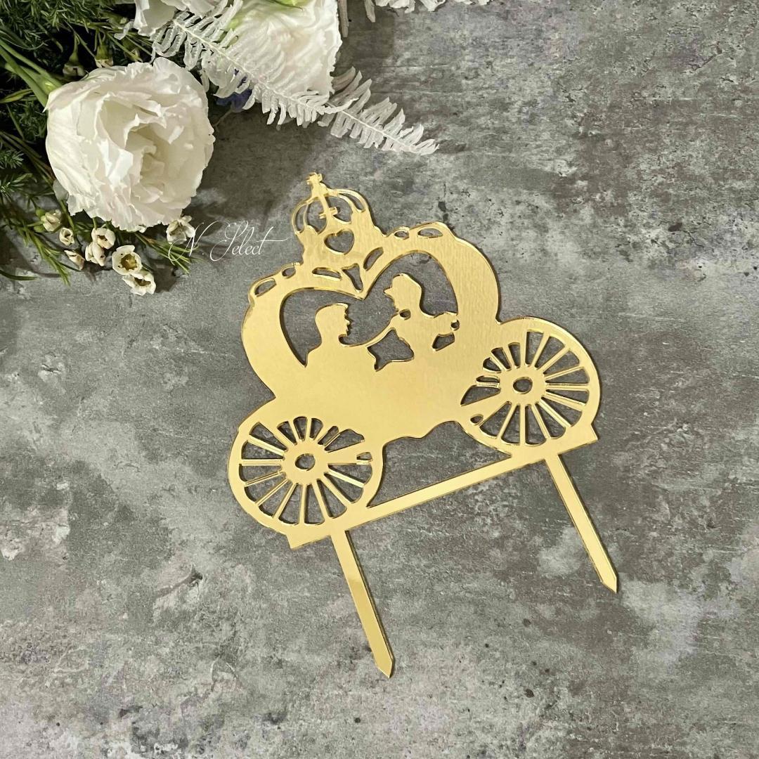 Brand New ♡ Carriage and Princess Cinderella Design Cake Topper