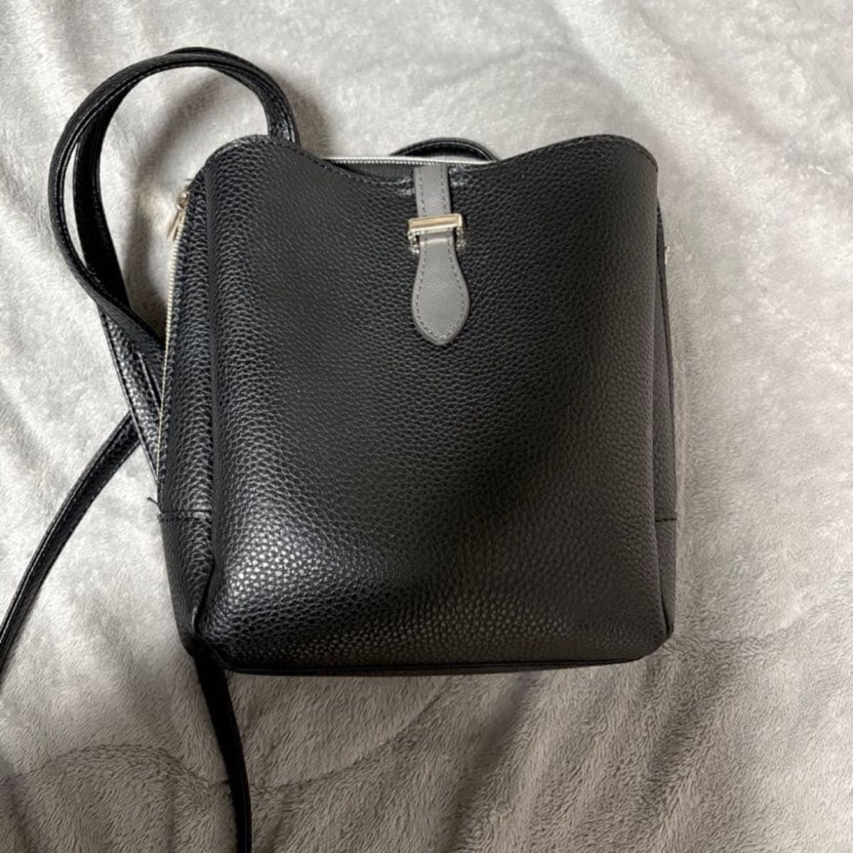 Mini shoulder bag black simple faux leather pochette