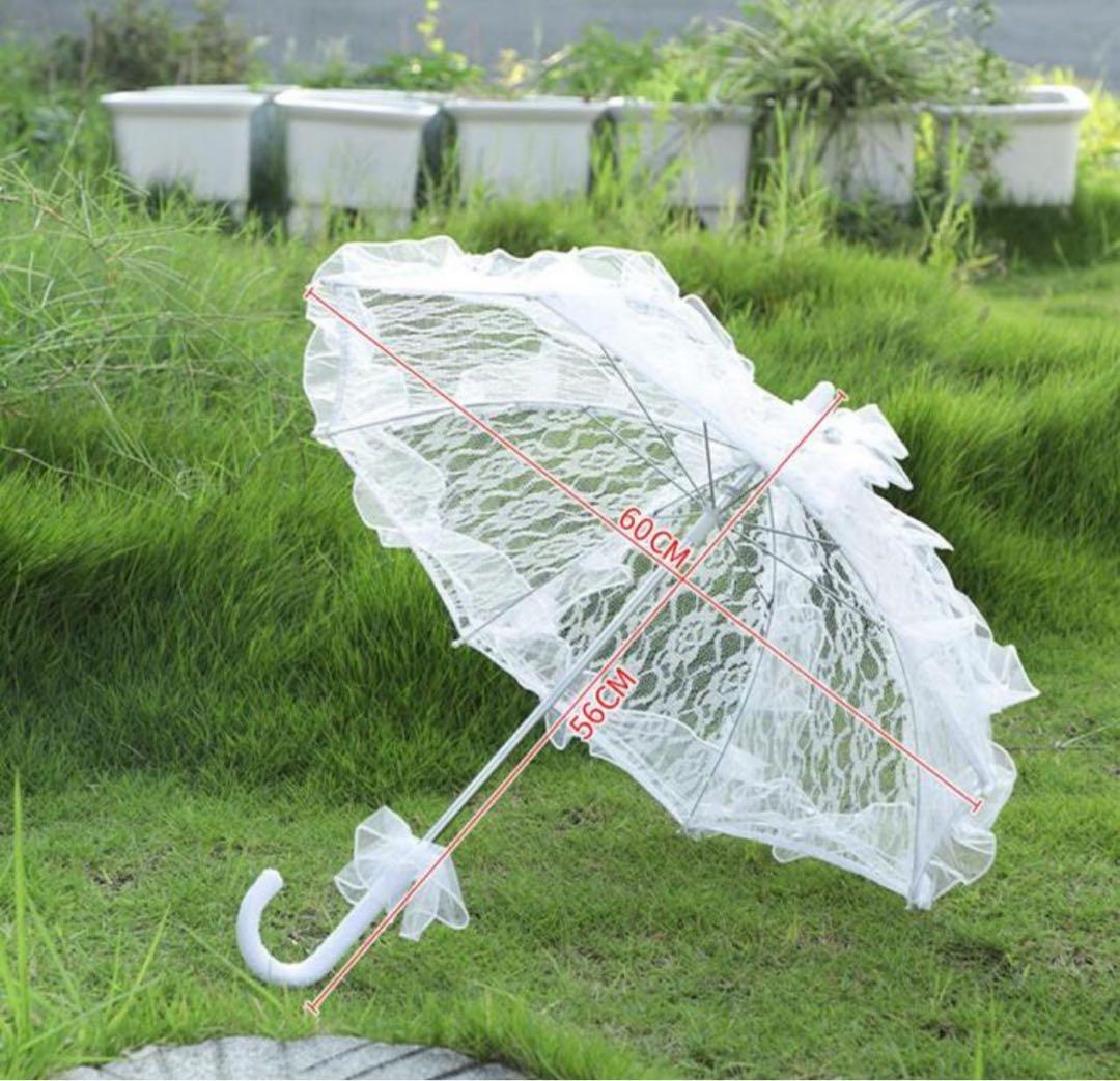 蕾丝阳伞 花边 白色 洛丽塔 玛丽·波平斯 装扮