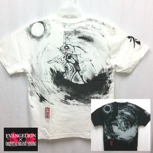 新世纪福音战士×锦合作款短袖T恤 526351 墨画风月与初号机 和风图案 EVA 动漫