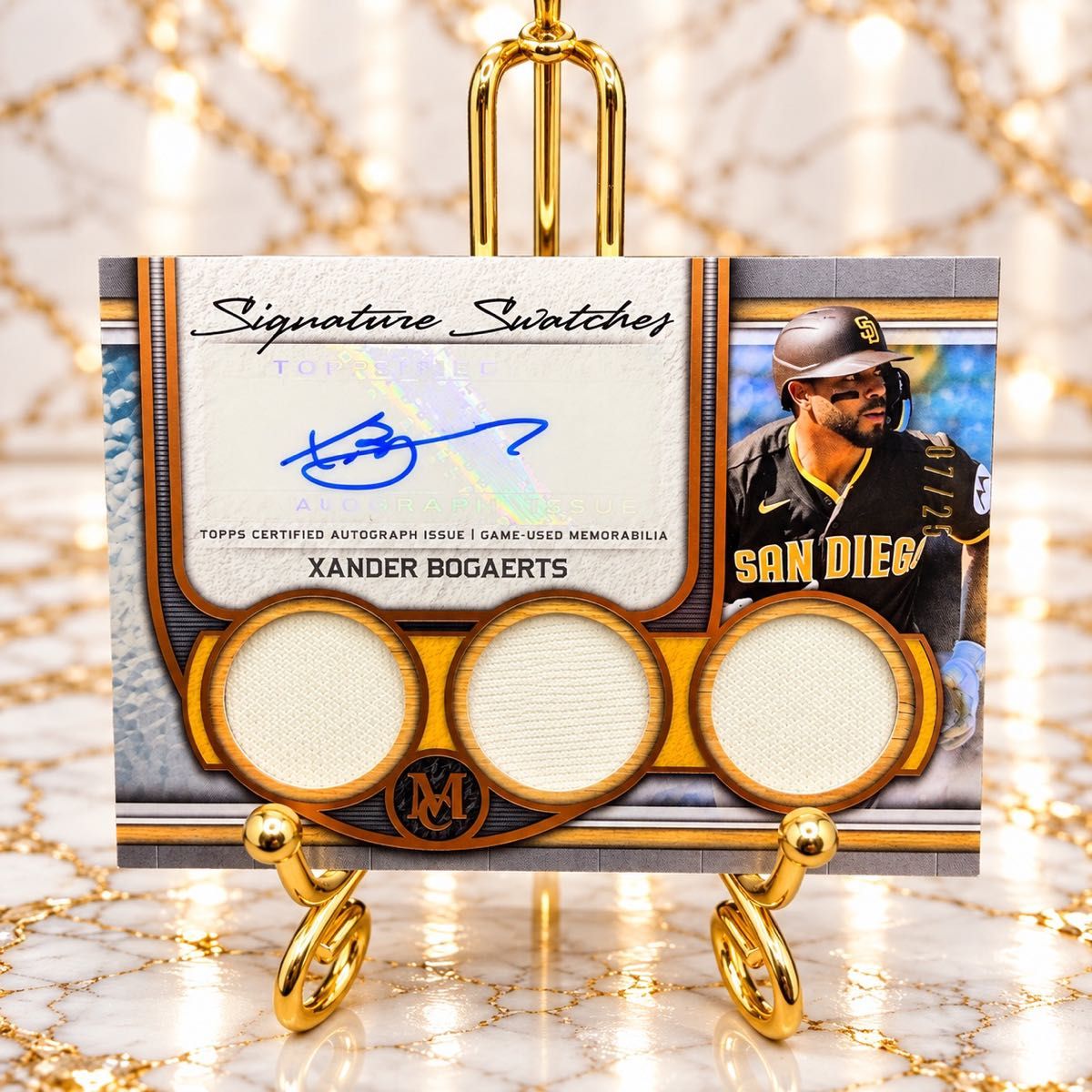【限定25张】桑德 · 博加茨Topps Museum Collection亲笔签名三重雷克
