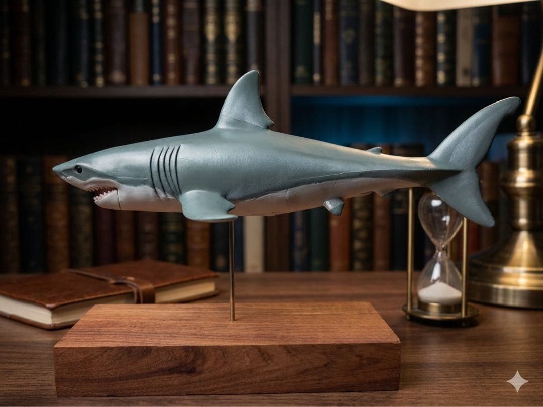[Special Wooden Base] Megalodon Shark Figure Museum Model Interior Specification