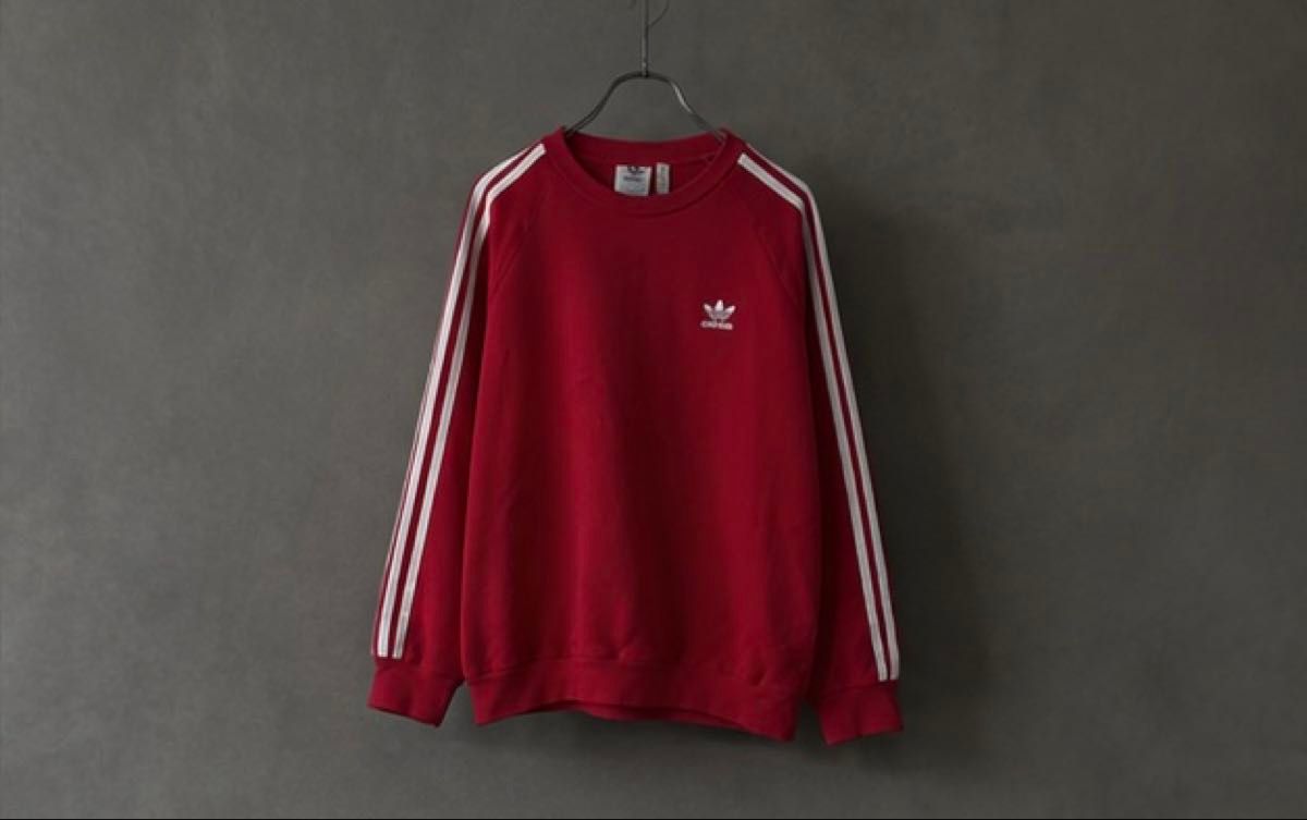 Adidas originals gn3484运动衫3条纹红刺绣托盘M ~ L古装