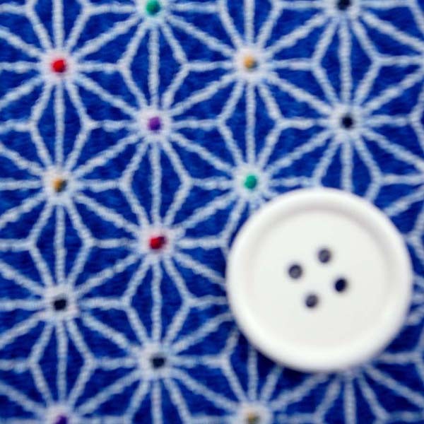 人造丝乔其纱 日本传统图案 麻叶 藏青色 【手工制作专用小布料】 0643-56