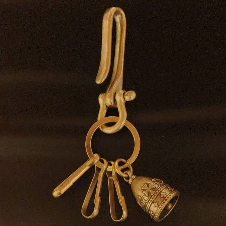黄铜 brass 带黄铜铃铛 复古 钥匙圈 钥匙扣