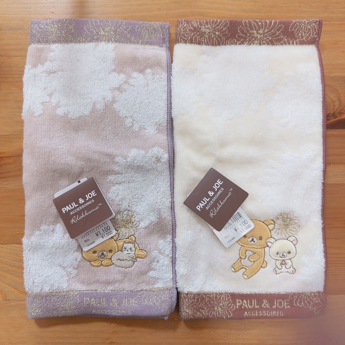 【全新未使用】PAUL & JOE 咪咪猫 联名 毛巾手帕 2条装